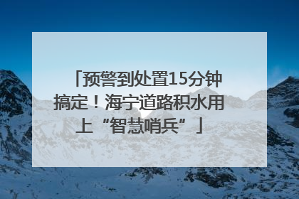 预警到处置15分钟搞定！海宁道路积水用上“智慧哨兵”